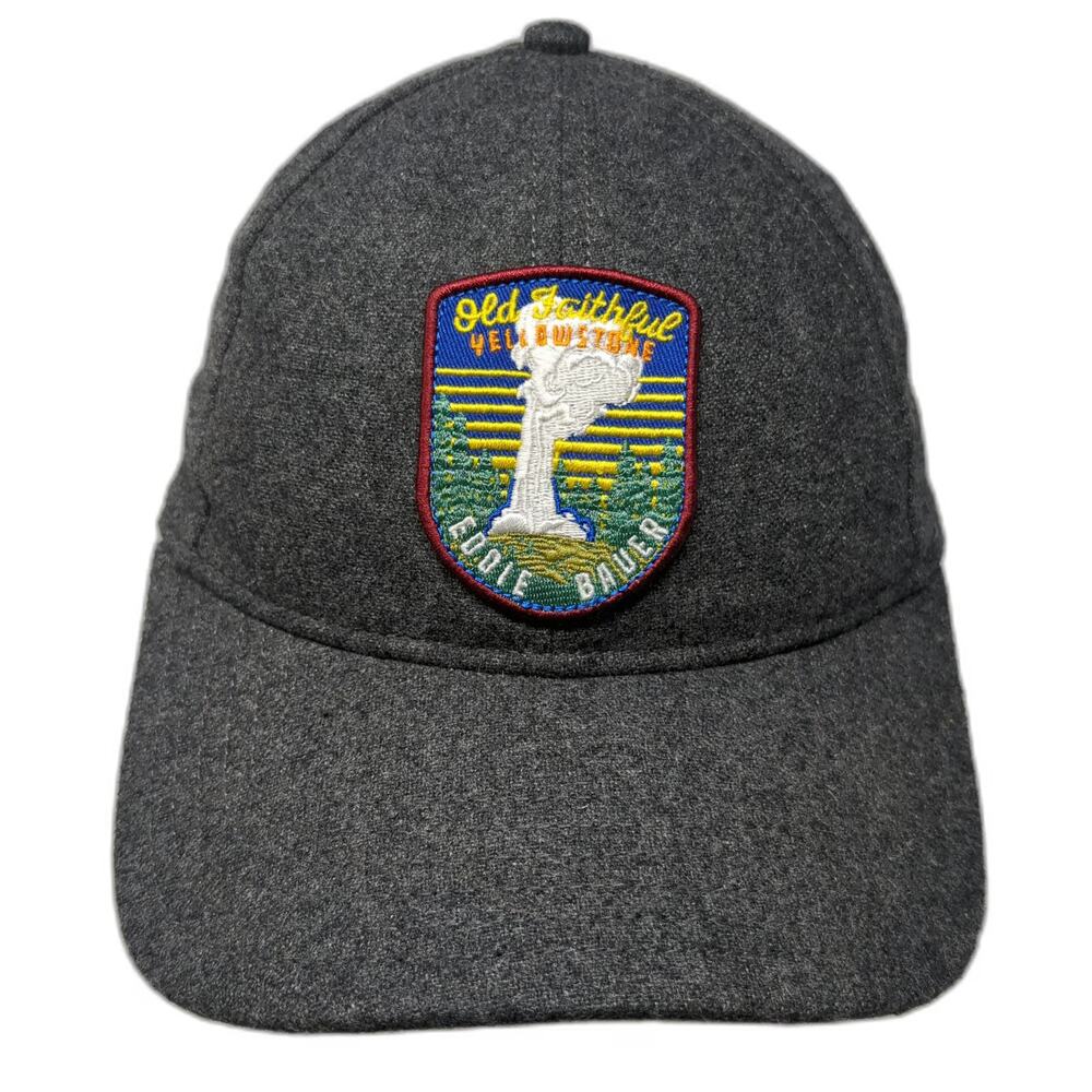 Eddie Bauer Baseball Cap Gray One Size Yellowstone Old Faithful Wool Hat